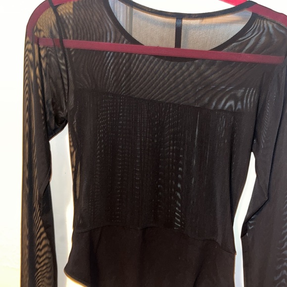 Mesh Fringe Top- Black, bodysuit - Picture 8 of 11
